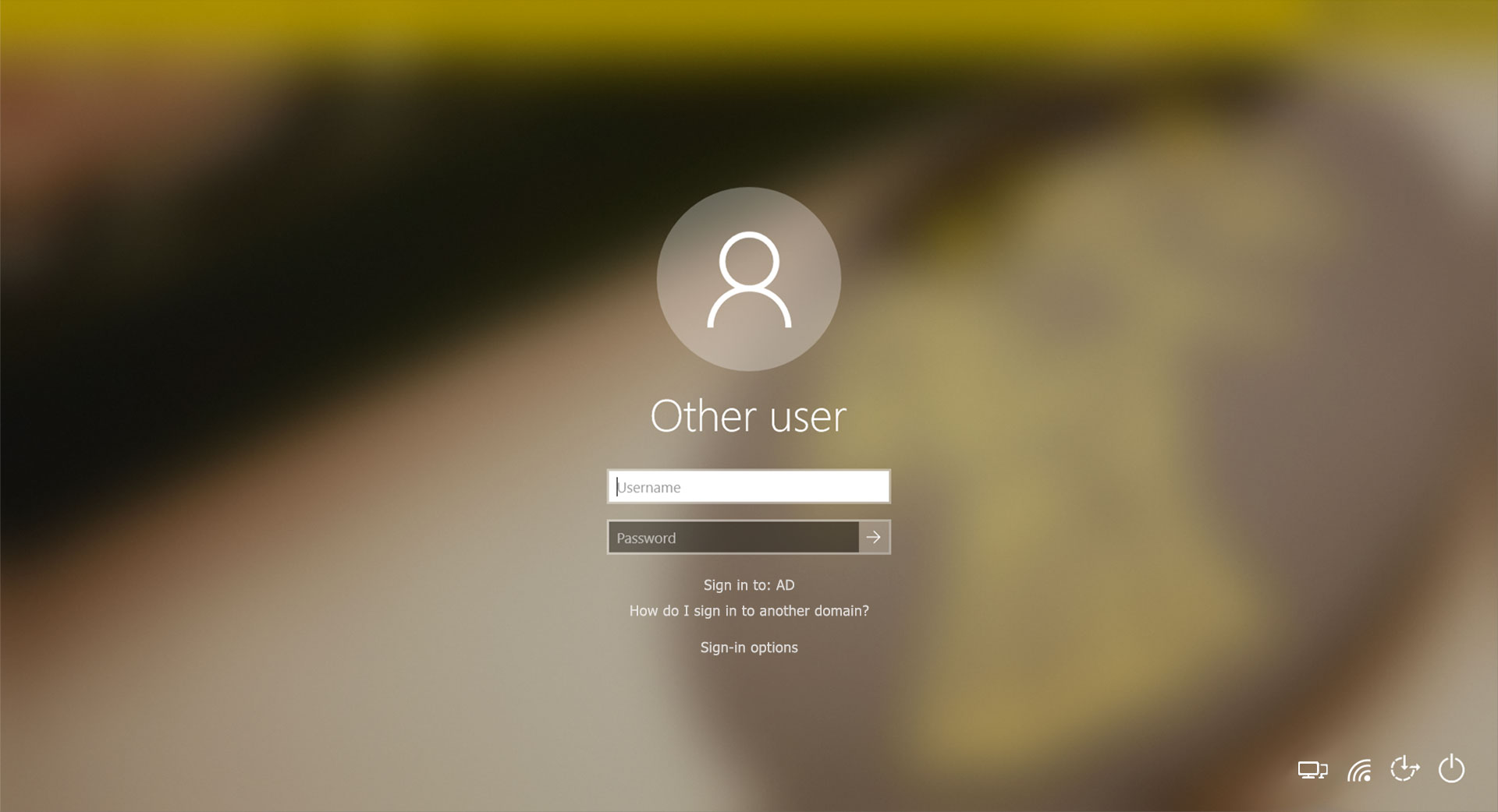 Windows 10 login screen