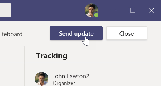 Send a meeting update from Teams